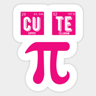 Cute Pie Pi Day Cutie Math Periodic Table Pink math teacher Sticker